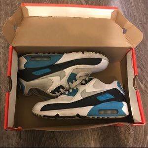 Nike air max 90s White black and blue